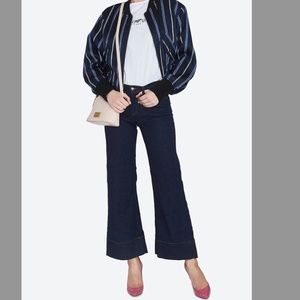 Emporio Armani Wide Leg Crop Dark Wash Denim